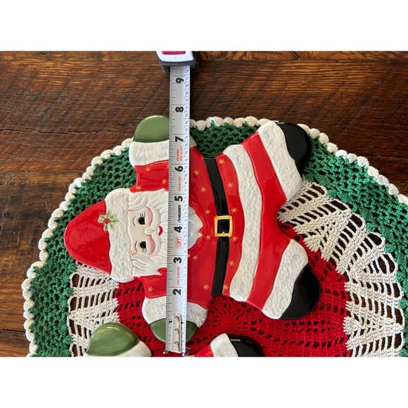 Set Of 2 Traditions Christopher Radko Santa Claus Shaped Ceramic Trivets - Picture 6 of 7